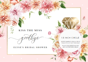 QIN-PNK-6-B1730 - QUINN FLORAL - PINK - KISS THE MISS LIP BALM FAVOUR TAG - A6: QIN-PNK-6-B1730 - QUINN FLORAL - PINK - KISS THE MISS LIP BALM FAVOUR TAG