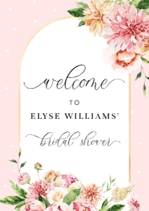 QIN-PNK-3-B1733 - QUINN FLORAL - PINK - WELCOME SIGN - A2: QIN-PNK-3-B1733 - QUINN FLORAL - PINK - WELCOME SIGN