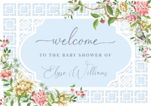 TRI-BLU-3-B1735 - TRIANON - BLUE - WELCOME SIGN - A2: TRI-BLU-3-B1735 - TRIANON - BLUE - WELCOME SIGN