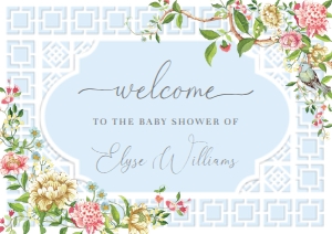 TRI-BLU-3-B1735 - TRIANON - BLUE - WELCOME SIGN - A1: TRI-BLU-3-B1735 - TRIANON - BLUE - WELCOME SIGN