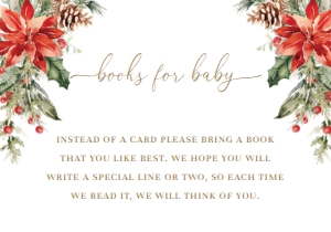NUT-WHT-2-B1741 - NUTMEG NOEL - WHITE - CHRISTMAS BOOKS FOR BABY CARD - 3.5" x 5": NUT-WHT-1-B1743 - NUTMEG NOEL - WHITE - CHRISTMAS BABY SHOWER INVITATION SUITE