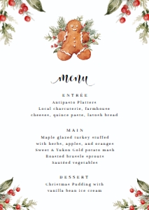 NUT-WHT-12-B1771 - NUTMEG NOEL - GINGERBREAD - WHITE - MENU - A6: NUT-WHT-12-B1771 - NUTMEG NOEL - GINGERBREAD - WHITE - MENU