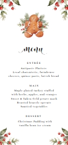 NUT-WHT-12-B1771 - NUTMEG NOEL - GINGERBREAD - WHITE - MENU - DL: NUT-WHT-12-B1771 - NUTMEG NOEL - GINGERBREAD - WHITE - MENU