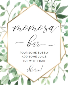 EVE-GRE-7-B1773 - EVERLY - GREEN - MOMOSA BAR SIGN - 8" x 10": EVE-GRE-7-B1773 - EVERLY - GREEN - MOMOSA BAR SIGN