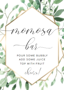 EVE-GRE-7-B1773 - EVERLY - GREEN - MOMOSA BAR SIGN - 5" x 7": EVE-GRE-7-B1773 - EVERLY - GREEN - MOMOSA BAR SIGN