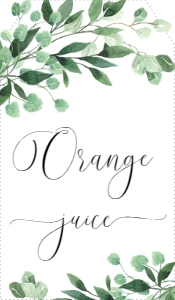 EVE-GRE-6-B1774 - EVERLY - GREEN - MIMOSA BAR JUICE TAGS - 1.75" x 3": EVE-GRE-7-B1773 - EVERLY - GREEN - MOMOSA BAR SIGN