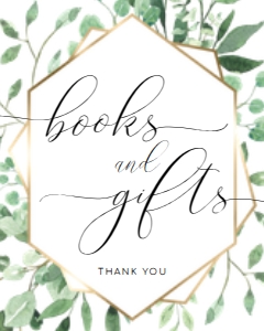 EVE-GRE-7-B1776 - EVERLY - GREEN - BOOKS AND GIFTS SIGN - 8" x 10": EVE-GRE-7-B1776 - EVERLY - GREEN - BOOKS AND GIFTS SIGN