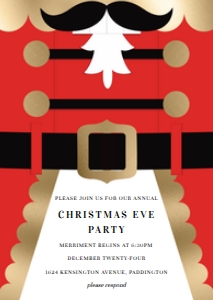 NCC-RED-1-B1783 - NUTCRACKER COAT - RED GOLD - CHRISTMAS INVITATION - A6: NCC-RED-1-B1783 - NUTCRACKER COAT - RED GOLD -