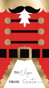 NCC-RED-6-B1784 - NUTCRACKER COAT - RED GOLD - CHRISTMAS GIFT TAG - 5cm x 9cm: NCC-RED-6-B1784 - NUTCRACKER COAT - RED GOLD - CHRISTMAS GIFT TAG