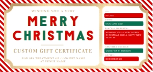 STR-RDW-14-B1798 - STRIPE - RED WHITE - CHRISTMAS GIFT CERTIFICATE - DL: STR-RDW-14-B1798 - STRIPE - RED WHITE - CHRISTMAS GIFT CERTIFICATE