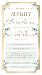 FER-GRE-14-B1804 - FERRAS BLOSSOM - GREENERY - CHRISTMAS SMARTPHONE GIFT CERTIFICATE - 1080px x 1920px: FER-GRE-14-B1804 - FERRAS BLOSSOM - GREENERY - CHRISTMAS SMARTPHONE GIFT CERTIFICATE