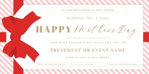 STR-RPK-14-B1824 - STRIPE - RED PINK - MOTHER'S DAY GIFT TAG GIFT CERTIFICATE - 4" x 8": STR-RPK-14-B1824 - STRIPE - RED PINK - MOTHER'S DAY GIFT TAG GIFT CERTIFICATE