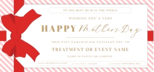 STR-RPK-14-B1824 - STRIPE - RED PINK - MOTHER'S DAY GIFT TAG GIFT CERTIFICATE - DL: STR-RPK-14-B1824 - STRIPE - RED PINK - MOTHER'S DAY GIFT TAG GIFT CERTIFICATE