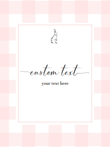 GIN-PNK-7-B504 - GINGHAM - PINK - CUSTOM TEXT SIGN - PORTRAIT - 18" x 24": GIN-PNK-7-B504 - GINGHAM - PINK - CUSTOM TEXT SIGN