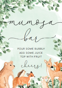 WOD-GRE-7-B1904 - WOODLAND - GREEN - MUM-OSA BAR SIGN - A4: WOD-GRE-7-B1904 - WOODLAND - GREEN - MOM-OSA BAR SIGN