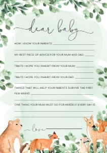 WOD-GRE-10-B1911 - WOODLAND - GREEN - DEAR BABY GAME - A5: WOD-GRE-10-B1911 - WOODLAND - GREEN - DEAR BABY GAME