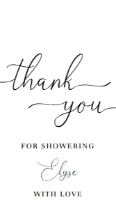 QSC-WHT-6-B1685 - QUINN SCRIPT - WHITE - THANK YOU FAVOUR TAG - 5cm x 9cm: QSC-WHT-6-B1685 - QUINN SCRIPT - WHITE - THANK YOU FAVOUR TAG