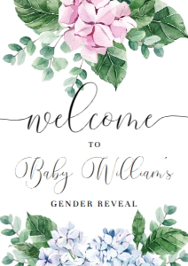 FER-PNB-3-B1934 - FERRAS BLOSSOM - PINK BLUE - WELCOME SIGN - A1: FER-PNB-3-B1934 - FERRAS BLOSSOM - PINK BLUE - WELCOME SIGN