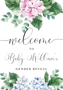 FER-PNB-3-B1934 - FERRAS BLOSSOM - PINK BLUE - WELCOME SIGN - A2: FER-PNB-3-B1934 - FERRAS BLOSSOM - PINK BLUE - WELCOME SIGN