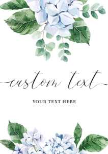 FER-BLU-7-B1938 - FERRAS BLOSSOM - BLUE - CUSTOM TEXT SIGN - A4: FER-BLU-7-B1938 - FERRAS BLOSSOM - BLUE - CUSTOM TEXT SIGN