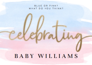 WAT-PNB-3-B047 - WATERCOLOUR PINK BLUE - CELEBRATING SIGN - LANDSCAPE - A2: WAT-PNB-3-B047 - WATERCOLOUR PINK BLUE - CELEBRATING SIGN - LANDSCAPE