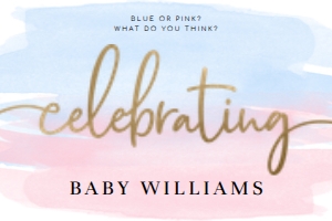 WAT-PNB-3-B047 - WATERCOLOUR PINK BLUE - CELEBRATING SIGN - LANDSCAPE - 24" x 36": WAT-PNB-3-B047 - WATERCOLOUR PINK BLUE - CELEBRATING SIGN - LANDSCAPE