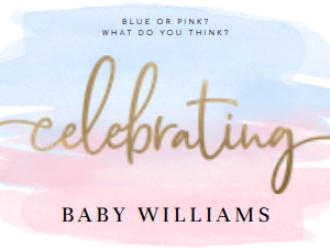 WAT-PNB-3-B047 - WATERCOLOUR PINK BLUE - CELEBRATING SIGN - LANDSCAPE - 18" x 24": WAT-PNB-3-B047 - WATERCOLOUR PINK BLUE - CELEBRATING SIGN - LANDSCAPE