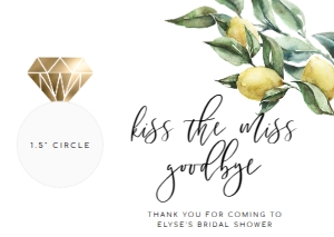 TUL-WHT-6-B1950 - TUSCAN LEMONS - WHITE - KISS THE MISS LIP BALM FAVOUR CARD - A6: TUL-WHT-6-B1950 - TUSCAN LEMONS - WHITE - KISS THE MISS LIP BALM FAVOUR CARD