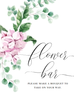 FER-PNK-7-B1946 - FERRAS BLOSSOM - PINK - FLOWER BAR SIGN - 8" x 10": FER-PNK-7-B1946 - FERRAS BLOSSOM - PINK - FLOWER BAR SIGN