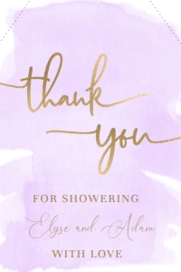 WAT-PUR-6-B329 - WATERCOLOUR PURPLE - GOLD FOIL - THANK YOU FAVOUR TAGS - 2" x 3": WAT-PUR-6-B329 - WATERCOLOUR PURPLE - GOLD FOIL - THANK YOU FAVOUR TAGS