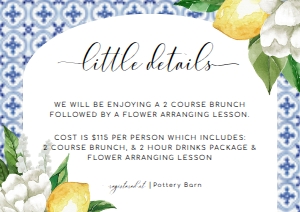 MED-BLU-2-B1966 - THE MED - LEMONS - DETAILS CARD - ARCH - A7: MED-BLU-1-B1968 - THE MED - LEMONS - BRIDAL SHOWER INVITATION SUITE - ARCH