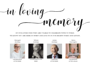 LEY-WHT-7-B1973 - LEYTON SCRIPT - WHITE - IN LOVING MEMORY PHOTO SIGN - LANDSCAPE - 5" x 7": LEY-WHT-7-B1973 - LEYTON SCRIPT - WHITE - IN LOVING MEMORY PHOTO SIGN
