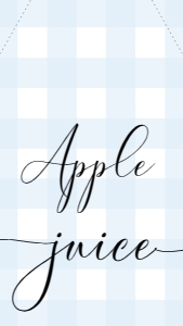 GIN-BLU-6-B574 - GINGHAM - BLUE- MIMOSA JUICE TAGS - 8cm x 4.5cm: GIN-BLU-7-B1975 - GINGHAM - BLUE - MIMOSA BAR SIGN
