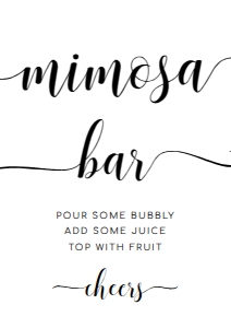 LEY-WHT-7-B1976 - LEYTON SCRIPT - WHITE - MIMOSA BAR SIGN - PORTRAIT - A4: LEY-WHT-7-B1976 - LEYTON SCRIPT - WHITE - MIMOSA BAR SIGN