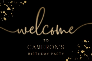 PAN-BLG-3-B1268 - PAINTLY - BLACK GOLD - WELCOME SIGN - 24" x 36": PAN-BLG-3-B1268 - PAINTLY - BLACK GOLD - WELCOME SIGN