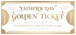 MAR-WHG-14-B2009 - MARGO - WHITE GOLD - FATHER'S DAY GOLDEN TICKET CERTIFICATE - DL: MAR-WHG-14-B2009 - MARGO - WHITE GOLD - FATHER'S DAY GOLDEN TICKET CERTIFICATE