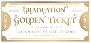 MAR-WHG-14-B2044 - MARGO - WHITE GOLD - GRADUATION GOLDEN TICKET CERTIFICATE - DL: MAR-WHG-14-B2044 - MARGO - WHITE GOLD - GRADUATION GOLDEN TICKET CERTIFICATE