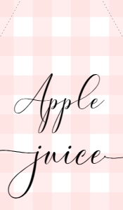 GIN-PNK-6-B574 - GINGHAM - PINK- MIMOSA JUICE TAGS - 1.75" x 3": GIN-PNK-7-B1975 - GINGHAM - PINK - MIMOSA BAR SIGN AND JUICE TAGS