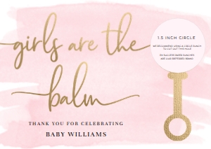 WAT-PNK-6-B2059 - WATERCOLOUR PINK - GOLD - GIRLS ARE THE BALM LIP BALM FAVOUR CARD - A6: WAT-PNK-6-B2059 - WATERCOLOUR PINK - GOLD - GIRLS ARE THE BALM LIP BALM FAVOUR CARD