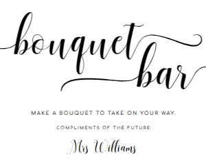 LEY-WHT-7-B2080 - LEYTON - WHITE - BOUQUET BAR SIGN - LANDSCAPE - 8" x 10": LEY-WHT-7-B2080 - LEYTON - WHITE - BOUQUET BAR SIGN