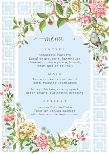 TRI-BLU-12-B1531 - TRIANON - BLUE - MENU - A6: TRI-BLU-12-B1531 - TRIANON - BLUE - MENU
