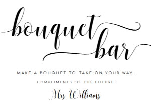 LEY-WHT-7-B2080 - LEYTON - WHITE - BOUQUET BAR SIGN - LANDSCAPE - 5" x 7": LEY-WHT-7-B2080 - LEYTON - WHITE - BOUQUET BAR SIGN