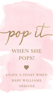 WAT-PNK-6-B2081 - WATERCOLOUR PINK - GOLD - POP IT TAG - 2" x 3.5": WAT-PNK-6-B2081 - WATERCOLOUR PINK - GOLD - POP IT TAG