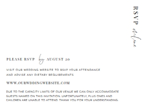 EST-WHT-2-B2090 - ESTELLE - WHITE - RSVP CARD - 5.5" x 4": EST-WHT-1-B2095 - ESTELLE - WHITE - WEDDING INVITATION SUITE