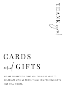 EST-WHT-7-B2100 - ESTELLE - WHITE - CARDS AND GIFTS SIGN - A4: EST-WHT-7-B2100 - ESTELLE - WHITE - CARDS AND GIFTS SIGN