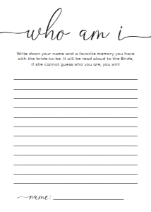 QSC-WHT-10-B2112 - QUINN SCRIPT - WHITE - WHO AM I GAME - 5" x 7": QSC-WHT-10-B2112 - QUINN SCRIPT - WHITE - WHO AM I GAME