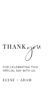 EST-WHT-6-B2117 - ESTELLE - WHITE - THANK YOU FAVOUR TAG - 5cm x 9cm: EST-WHT-6-B2117 - ESTELLE - WHITE - THANK YOU FAVOUR TAG