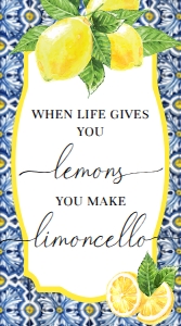 POS-BLY-6-B2120 - POSITANO BLUE TILE - LEMONS - LIMONCELLO FAVOUR TAGS - 5cm x 9cm: POS-BLY-6-B2120 - POSITANO BLUE TILE - LEMONS - LIMONCELLO FAVOUR TAGS