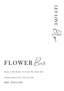 EST-WHT-7-B2130 - ESTELLE - WHITE - FLOWER BAR SIGN - A4: EST-WHT-7-B2130 - ESTELLE - WHITE - FLOWER BAR SIGN