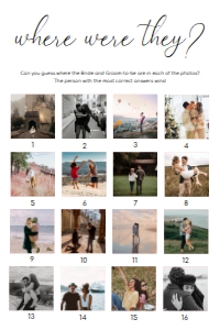 QSC-WHT-10-B2083 - QUINN SCRIPT - WHITE - WHERE WERE THEY - 16 PHOTOS - 24" x 36": QSC-WHT-10-B2083 - QUINN SCRIPT - WHITE - WHERE WERE THEY PHOTO GAME